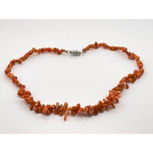 1960's Natural Red Coral Short Branches That Graduates In Shape & Size Necklace